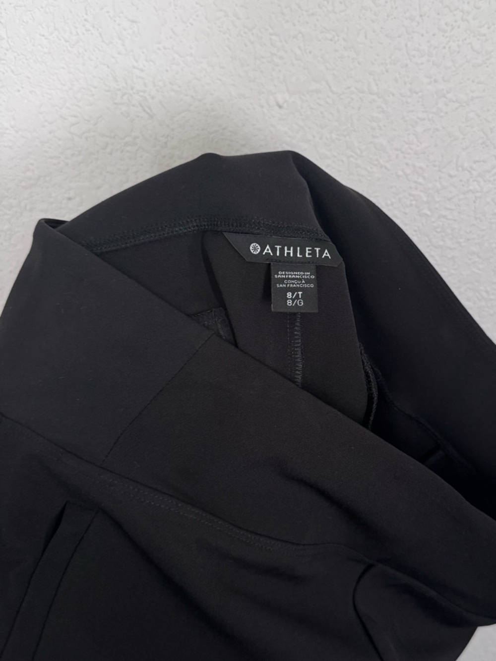 ATHLETA Endless High Rise Straight Leg Ankle Casual Pant in Black Size 8 TALL - Picture 9 of 10